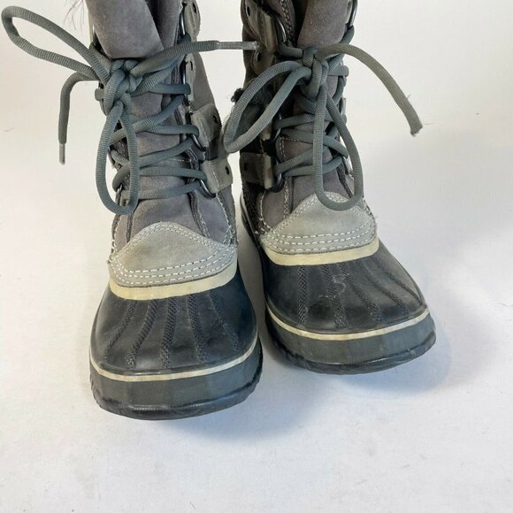 Sorel Women Joan of Artic Winter Snow Boots Gray Size 6 Waterproof Suede Fux Fur - Picture 5 of 12
